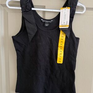 French Connection Black Tank Top with Bow Detail